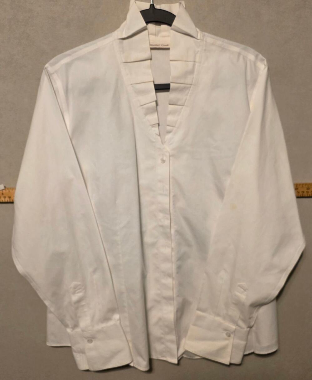 Coldwater Creek White long sleeve stand-up collar blouse size 16/18